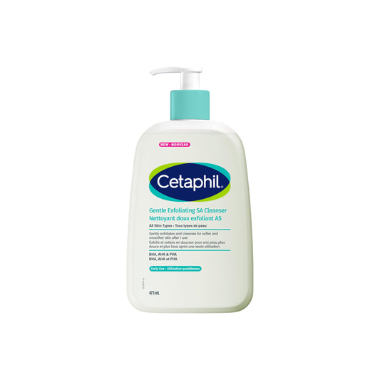 Cetaphil Gentle Exfoliating SA Cleanser, Triple Acid Face Wash with Salicylic, Mandelic & Gluconolactone, Hydrating Facial Cleanser for All Skin Types, Dermatologist Recommended, 473ml - Available at All In One Marketplace Canada