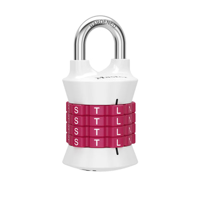 Master Lock Word Combination Lock, Set Your Own Combination Lock for Gym and School Lockers, Indoor Combo Padlock, Pink, 1 Pack, 1535WDPNKEC