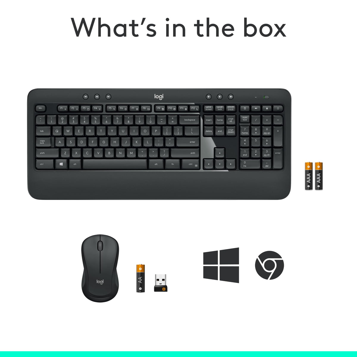 Logitech MK540 Full Size Advanced Wireless Keyboard and Mouse Combo French