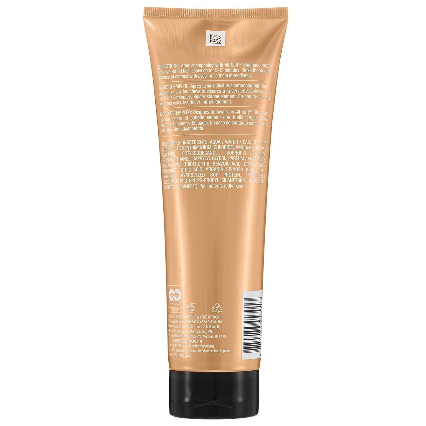 Redken All Soft Heavy Cream Deep Conditioning Hair Mask For Dry, Brittle Hair, Moisturizing Treatment With Argan Oil For Intense Softness, Shine And Smoothness, 250ml - Available at All In One Marketplace Canada