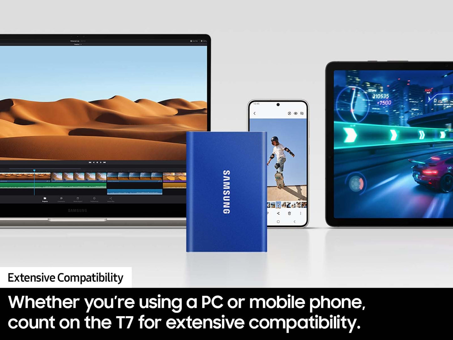 SAMSUNG T7 1TB, Portable SSD, Grey, up to 1050MB/s, USB 3.2 Gen2, Gaming, Students & Professionals, External Solid State Drive (MU-PC1T0T/AM) [Canada Version] 🍁 All In One Marketplace Canada