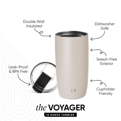 Simple Modern Travel Coffee Mug with Lid | 16oz | Beige Simple Modern