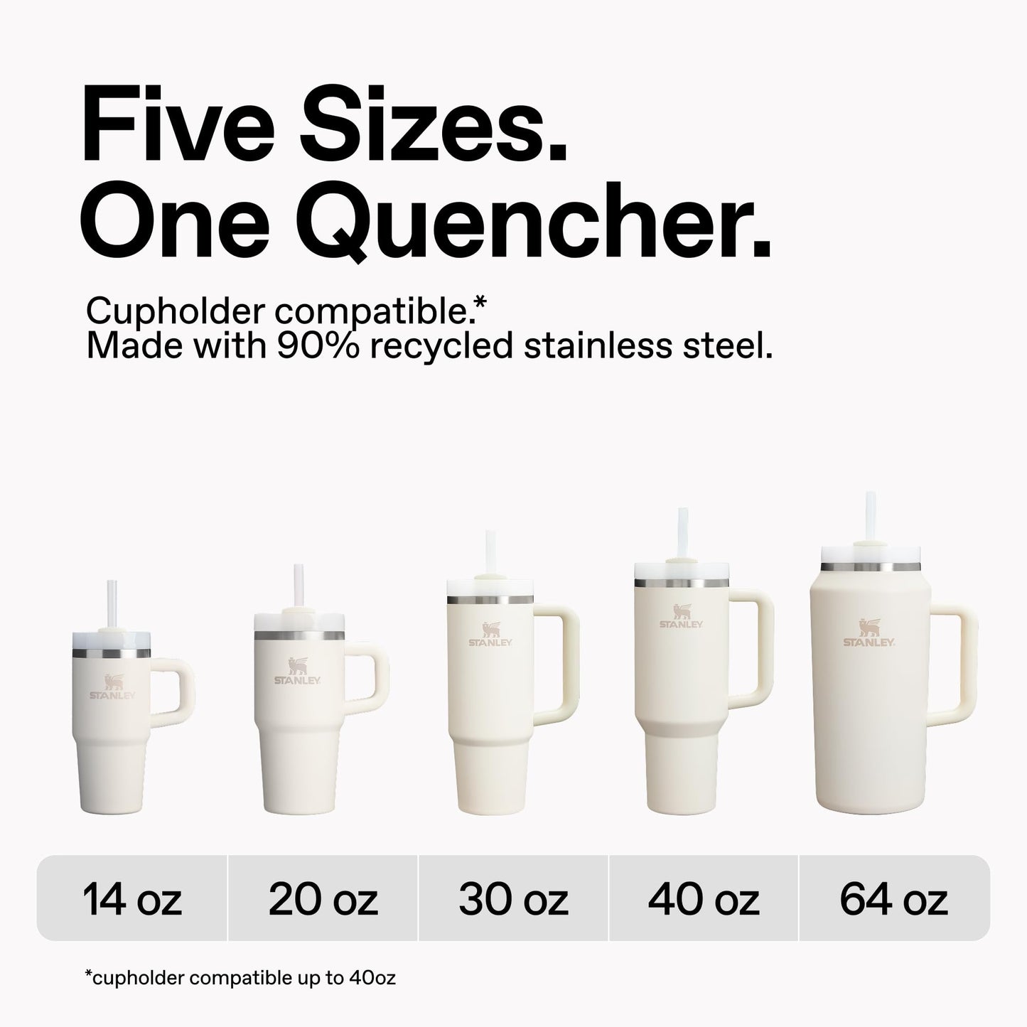 Gobelet Stanley Quencher H2.0 avec poignée et paille 1,2 L | Couvercle 3 positions Flowstate | Compatible avec les porte-gobelets pour le voyage | Tasse isotherme en acier inoxydable | Sans BPA | Lichen