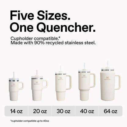 Gobelet Stanley Quencher H2.0 avec poignée et paille 1,2 L | Couvercle 3 positions Flowstate | Compatible avec les porte-gobelets pour le voyage | Tasse isotherme en acier inoxydable | Sans BPA | Lichen