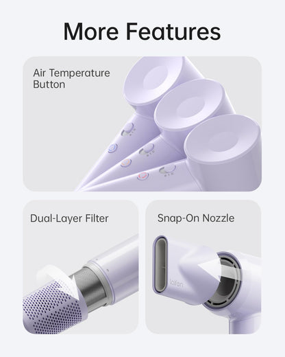 Laifen SE Lite Professional Hair Dryer, High-Speed Blow Dryer 100,000 RPM Brushless, Ionic Hair Dryer with Diffuser for Curly Hair , Fast Drying Low Noise, Diffuser Hair Dryer for Women and Men Lightweight Thermo-Control with 2 Nozzles, HD110 - Available at All In One Marketplace Canada