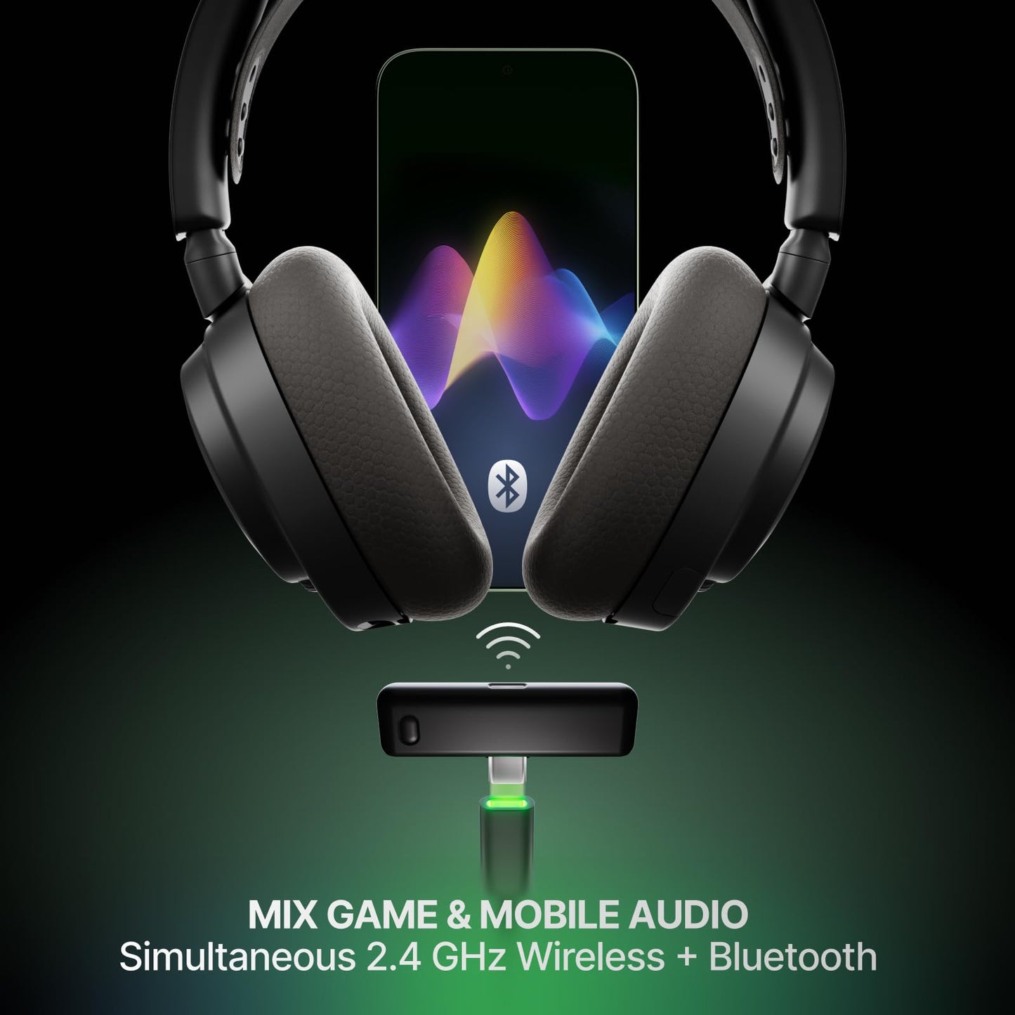 SteelSeries Arctis Nova 7X Wireless Gen 2 Gaming Headset - Real-Time App Control, 50+ HR Play, Neodymium Drivers, Mix 2.4GHz/Bluetooth, Xbox, PC, PS5/PS4, Switch 1/2, Mobile - Black
