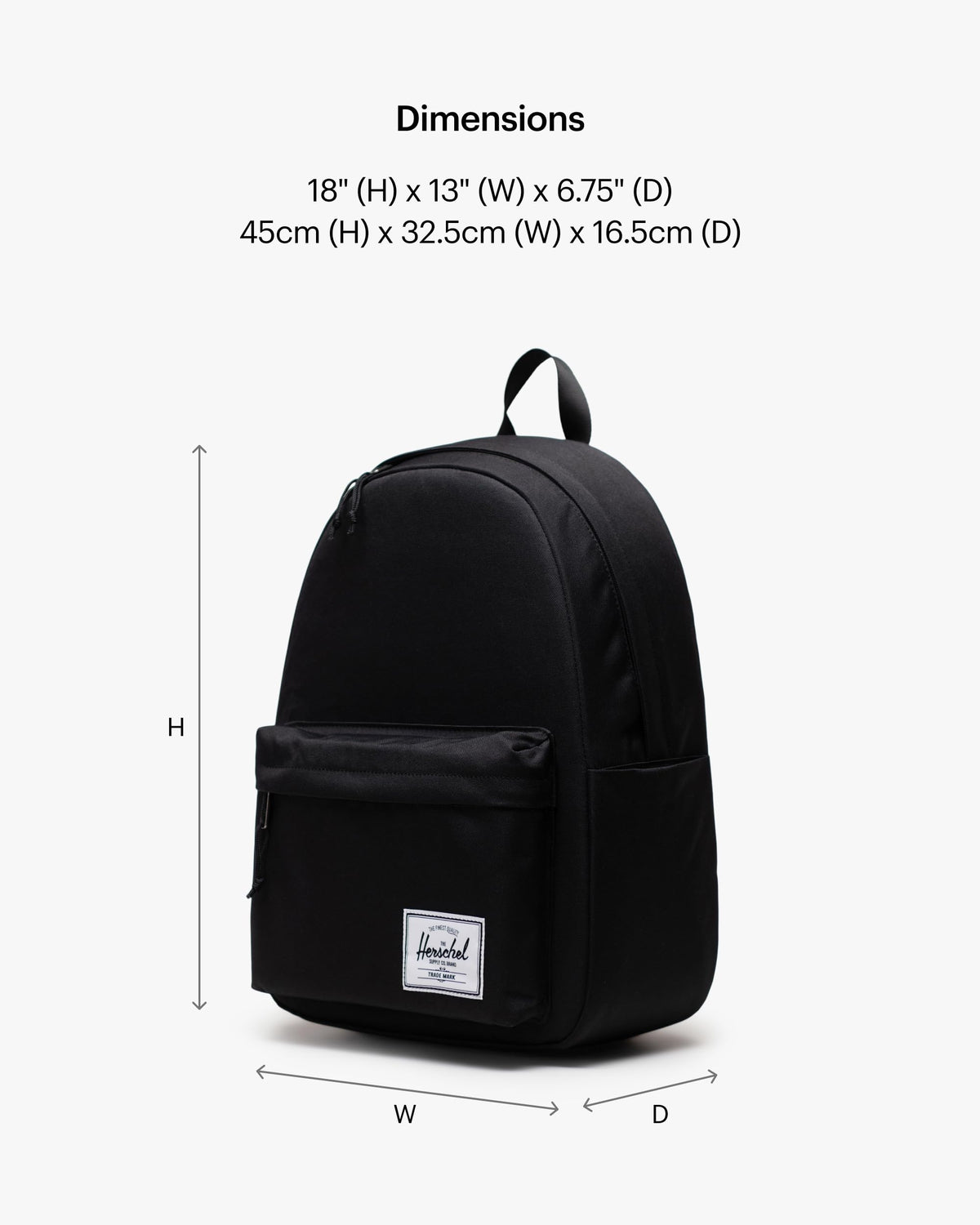 Herschel Supply Co. Classic Backpack, Black, XL-30L, Black, XL - 30L