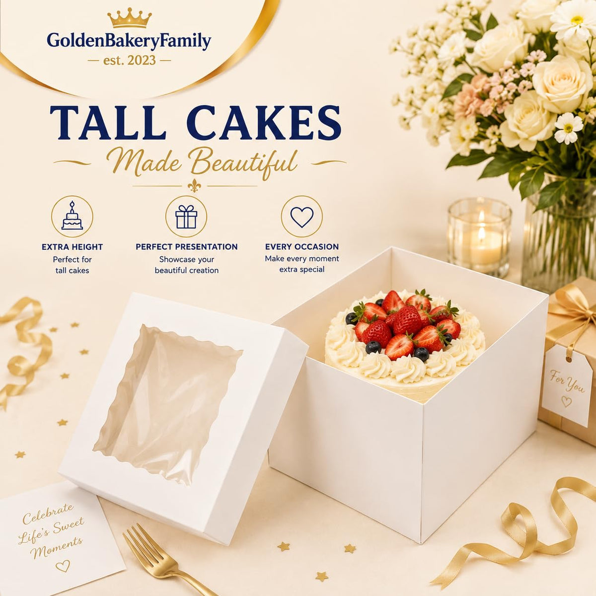 12 in Cake Boxes,20 Pack Cake Boxes with Cake Boards(10 Boxes & 10 Boards) 🍁 All In One Marketplace Canada