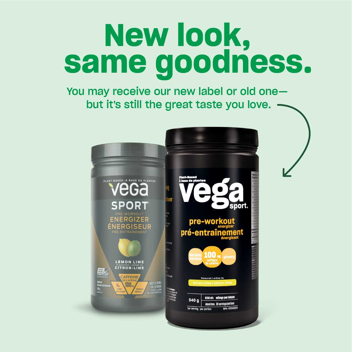 Vega Sport Pre-Workout Energizer, Berry (30 Servings) Vegan Preworkout Energy Powder, Gluten Free, 100mg Caffeine, Non GMO, 540g (Packaging May Vary) Vega