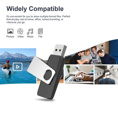 64 GB Flash Drive, Aiibe USB Flash Drive Thumb Drive 64GB Memory Stick Zip Drive Fold Storage Jump Drive 64G USB 2.0 Black