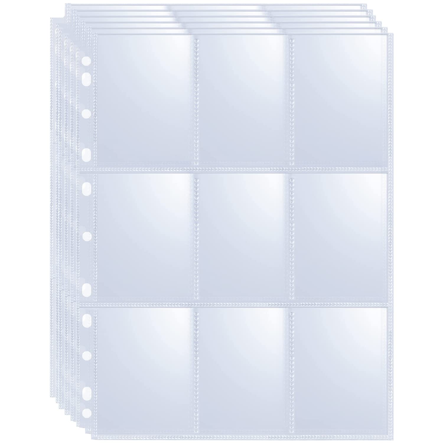 360 Pockets Trading Card Sleeves - Double-Sided 9 Pocket Page Protector, Ultra-Clear Card Sheets for 3 Ring Binder, Sleeves for Game Yugioh/MTG, Baseball, Business Cards, Coupons