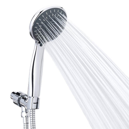Shower Head, High Pressure Handheld Showerhead with Hose, 5 Settings Chrome Finished Hand Held Rainfall Shower Set- Including Bracket Teflon Washer - Available at All In One Marketplace Canada
