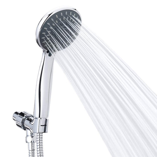 Shower Head, High Pressure Handheld Showerhead with Hose, 5 Settings Chrome Finished Hand Held Rainfall Shower Set- Including Bracket Teflon Washer - Available at All In One Marketplace Canada