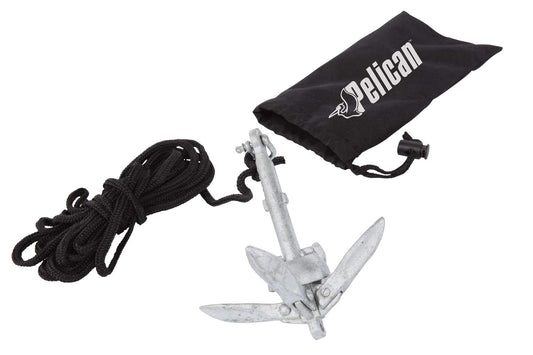 Pelican Compact Anchor Kit for Kayak, Canoe, SUP, Inflatables or Small Boats, Foldable Storage Bag, Ideal for Fishing Kayak Boating (1.5 lb) - Available at All In One Marketplace Canada