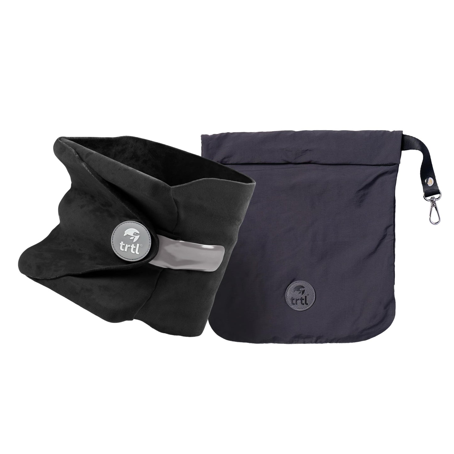 trtl Travel Pillow - Airplane Pillow for Neck and Shoulder Support - Soft, Lightweight, Machine-Washable Travel Pillows for Airplanes - Black - Available at All In One Marketplace Canada