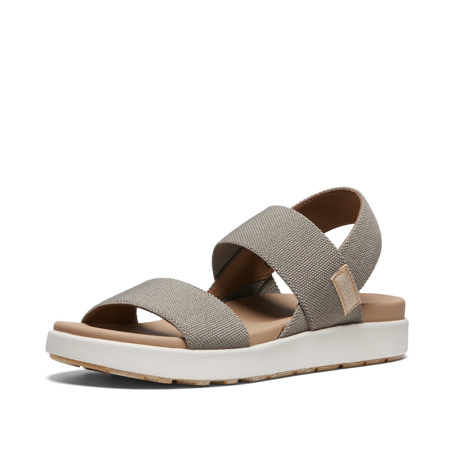 KEEN Women's Elle Backstrap Casual Platform Open Toe Wedge Sandals, Brindle/Birch, 8 KEEN