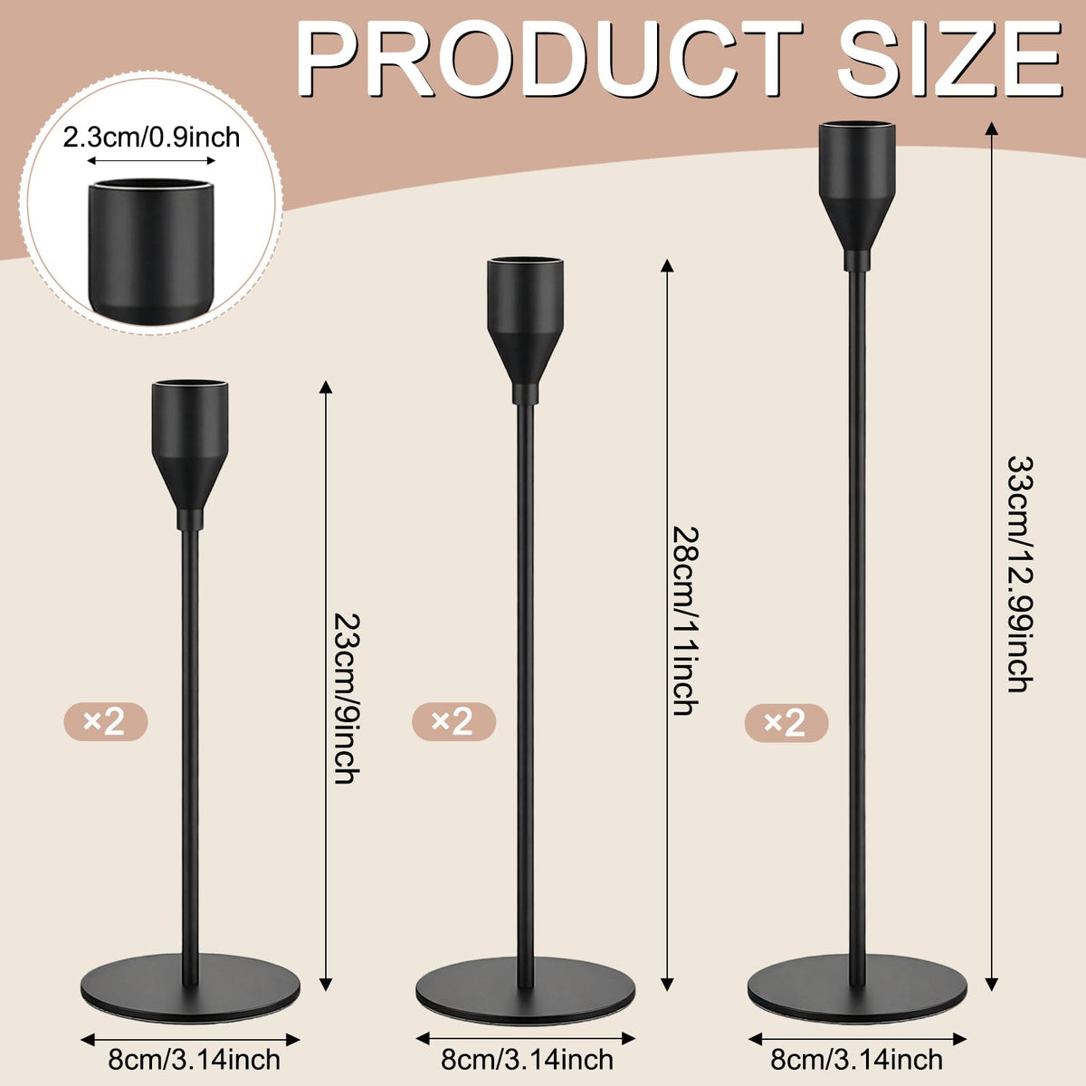 MICOKAY 6Pack Candle Holders for Taper Candles, Metal Candlestick Holders 🍁 All In One Marketplace Canada