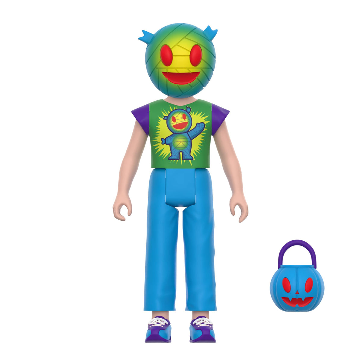 Figurine Super7 Halloween Kids Mummy Boy Reaction - Figurine articulée Mummy Boy de 9,5 cm avec accessoire, objets de collection pop culture et jouets rétro