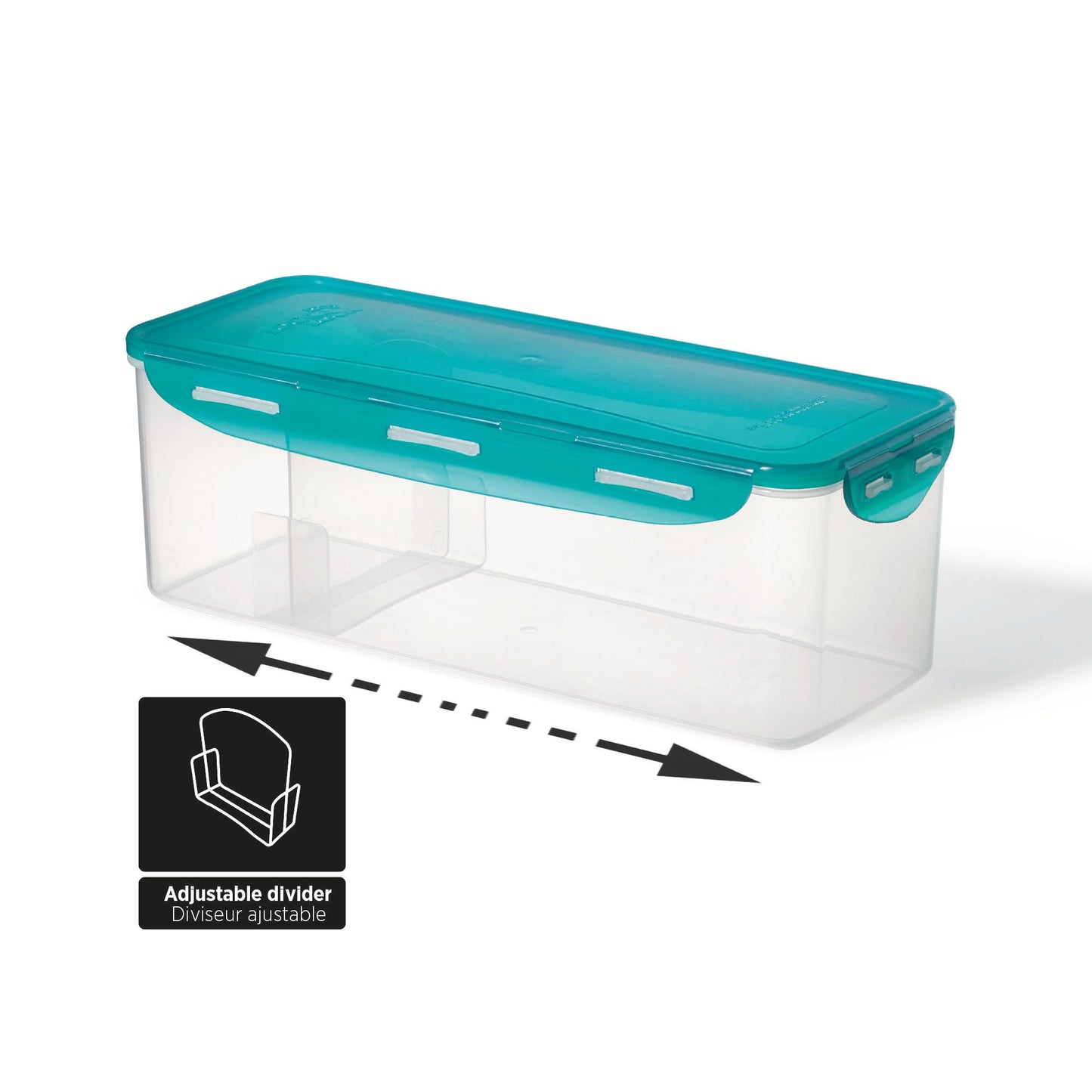 Starfrit LocknLock Plastic Bread Container - Removable Divider - 169oz/5L - Airtight - 4-Sided Locking Lid