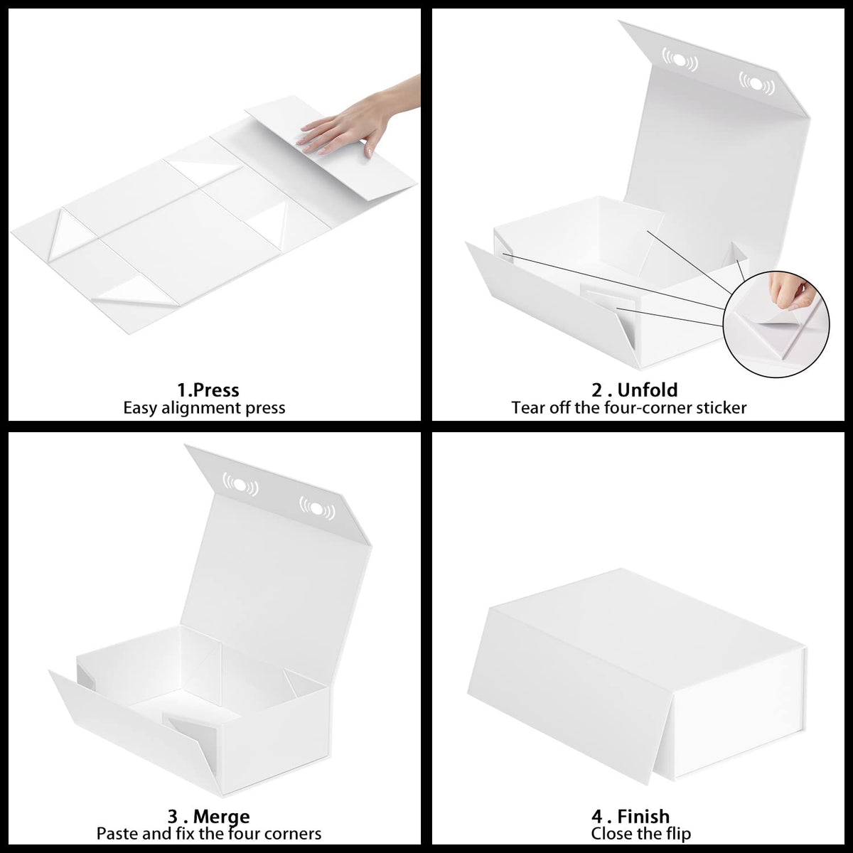 RYDDOY 9.5x6x3'' Gift Box, 5 Pack White Gift Boxes with Lids for Presents 🍁 All In One Marketplace Canada