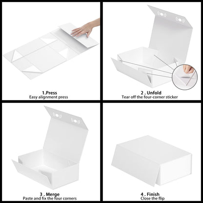 RYDDOY 9.5x6x3'' Gift Box, 5 Pack White Gift Boxes with Lids for Presents 🍁 All In One Marketplace Canada