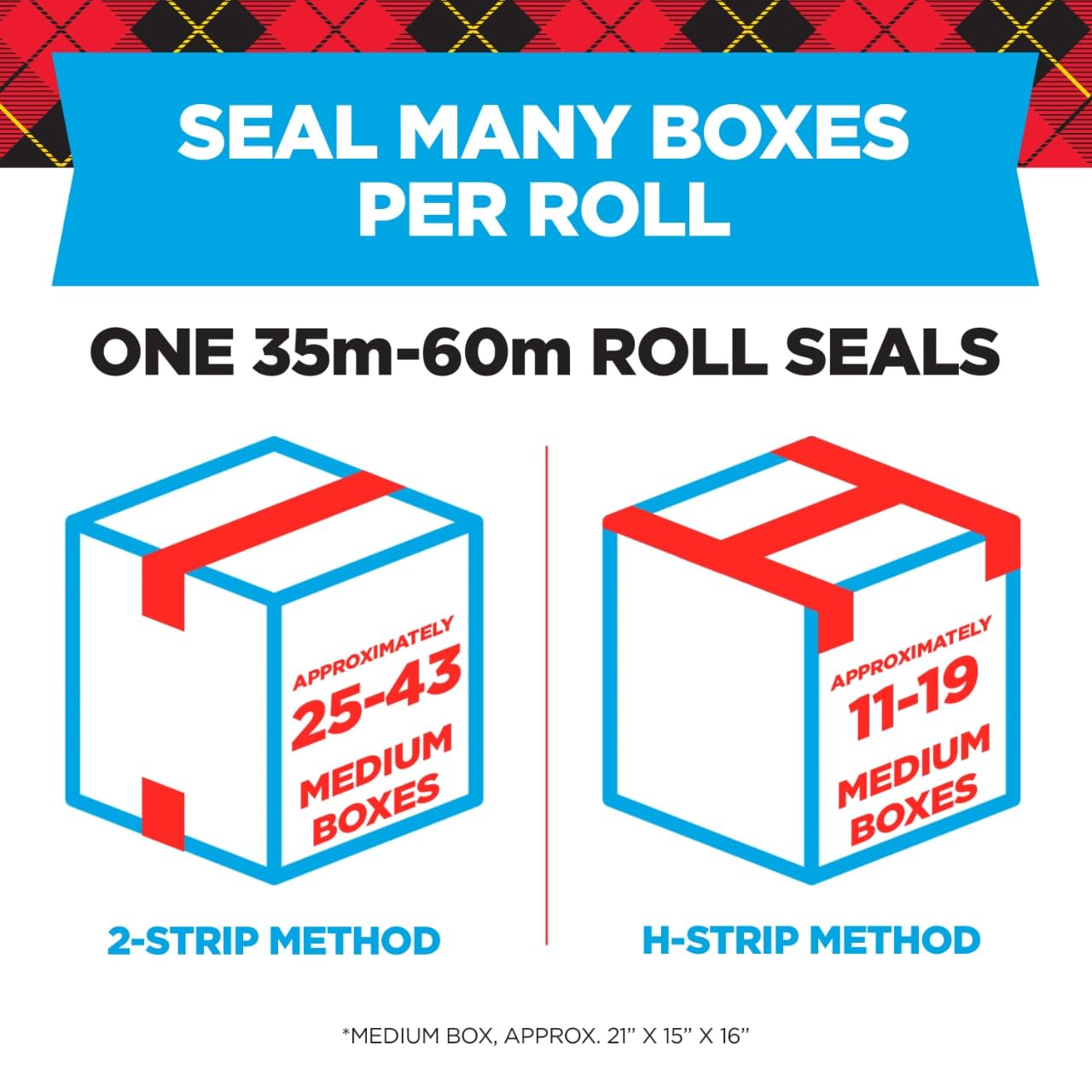 Scotch Packing Tape Heavy Duty Shipping Tape, 1.88" x 50m, 6 Rolls Scotch