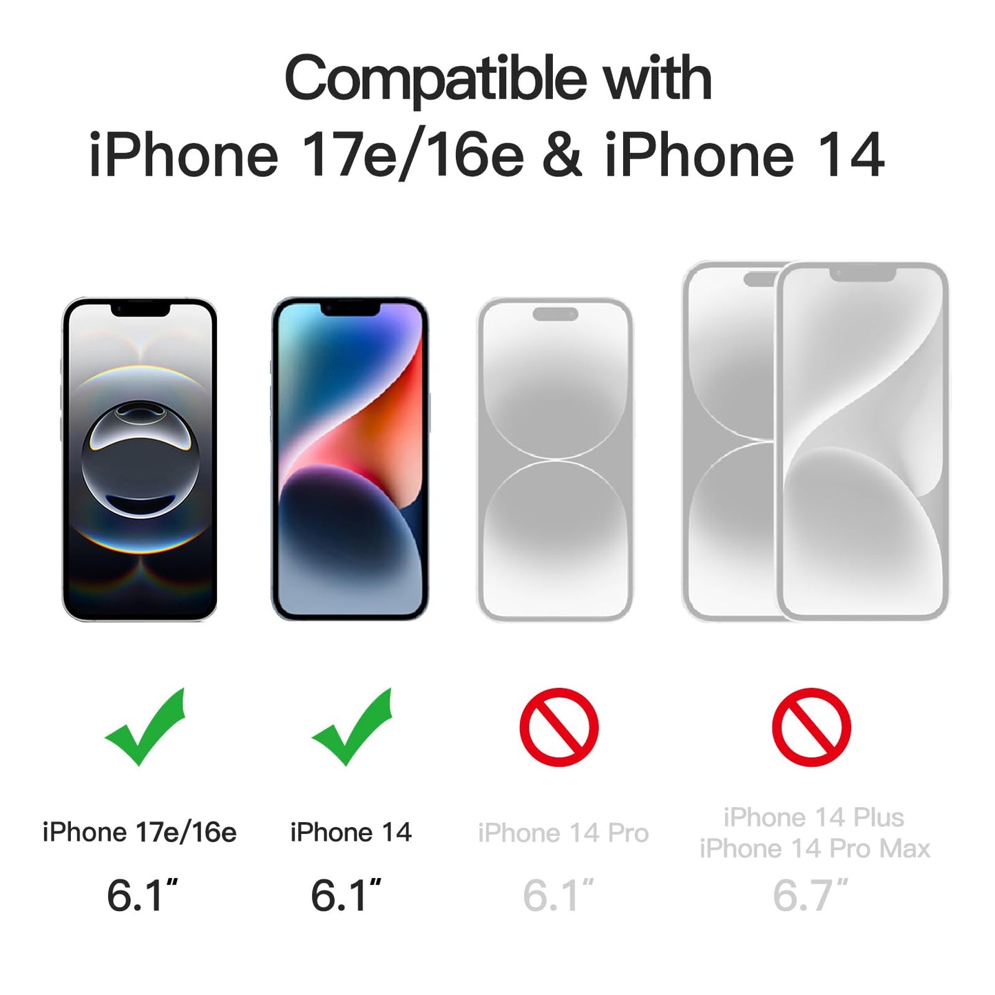 JETech Privacy Screen Protector for iPhone 17e (2026) / iPhone 16e / iPhone 14, Anti Spy Tempered Glass Film, 6.1-Inch Display, 2-Pack