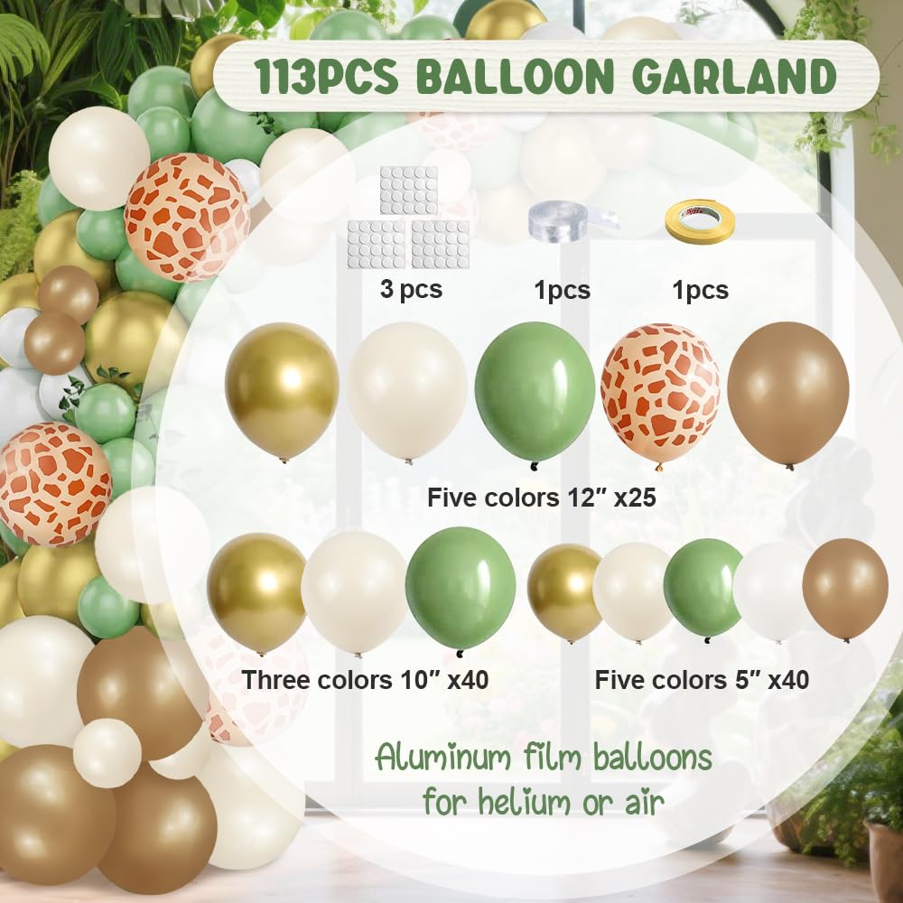 Wild Birthday Decorations, Safari Jungle Theme 1st Birthday Decorations for Boy or Girl, Photo Banner, Balloon Box, Balloons Garland, Foil balloons, High Chair Banner, Wild Backdrop, Cake Topper 🍁 All In One Marketplace Canada