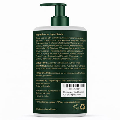 Moongrass Rosemary Shampoo with Castor Oil, Plant-Based, Designed in Canada 🍁 All In One Marketplace Canada