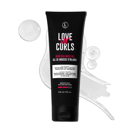 Love Ur Curls Irish Sea Moss Hair Gel, Medium Hold Hair Styling Curling Gel for Defined Curly Hair, Waves & Coils, Vegan, Cruelty Free, 236mL - Available at All In One Marketplace Canada