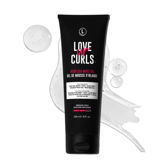 Love Ur Curls Irish Sea Moss Hair Gel, Medium Hold Hair Styling Curling Gel for Defined Curly Hair, Waves & Coils, Vegan, Cruelty Free, 236mL - Available at All In One Marketplace Canada