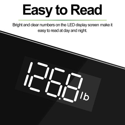 RENPHO Scale for Body Weight, Bathroom Weighing Scale with Backlit LED Display, Highly Accurate & Measures Weight up to 400 lb/180kg, Black-Core 1S (Black)