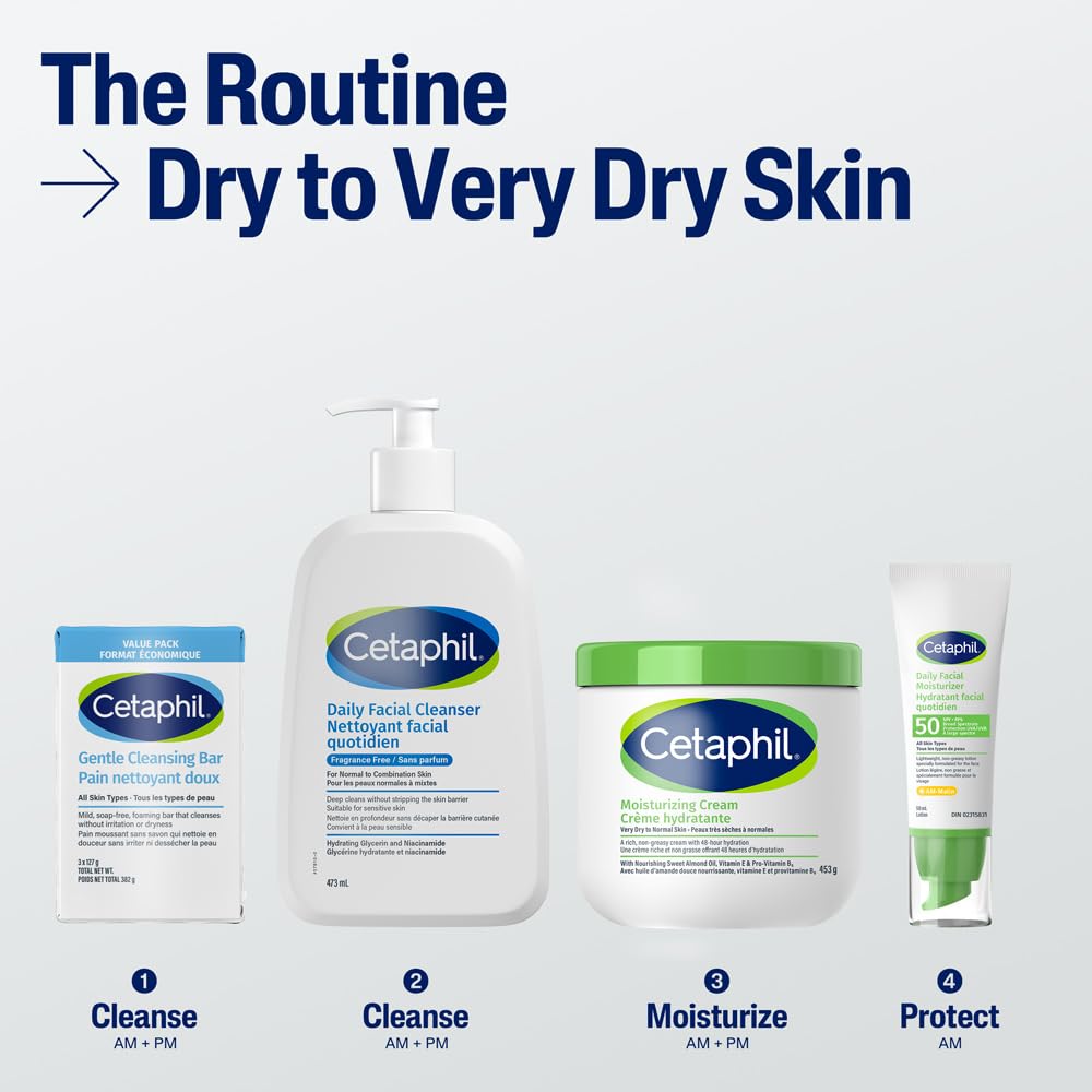 Cetaphil Moisturizing Cream with Sweet Almond Oil and Glycerin, 48hr Hydration for Dry To Very Dry and Sensitive Skin, Fragrance Free, Paraben Free, Dermatologist Recommended, 566g (Amazon Exclusive) 🍁 All In One Marketplace Canada