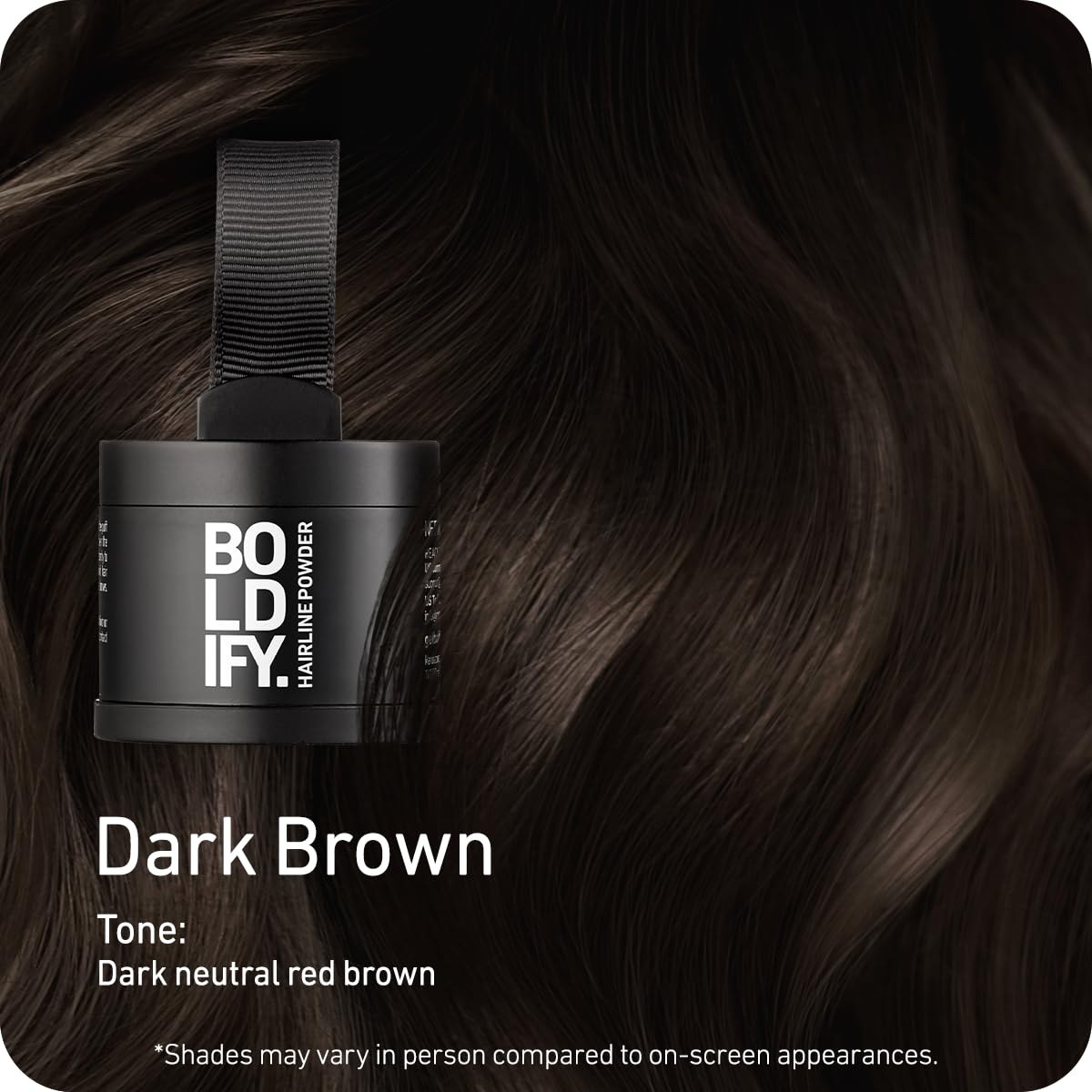 BOLDIFY Hairline Powder - Root Touch Up Hair Color for Gray Coverage - Bald Spot Concealing Hair Powder for Women & Men - 24-Hour Stain-Proof - Dark Brown