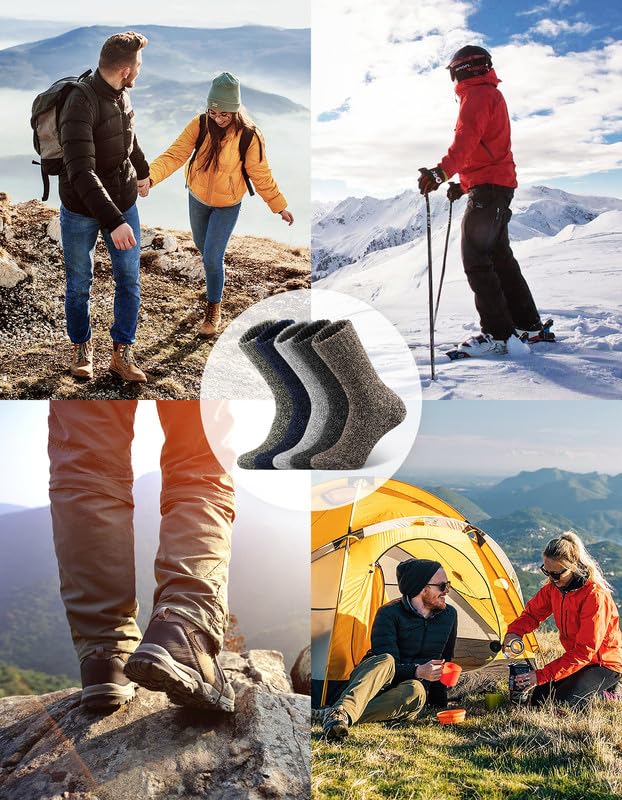 YADIFEN 5 Pairs Merino Wool Socks for Men Winter Cold Weather Extra Warm 🍁 All In One Marketplace Canada