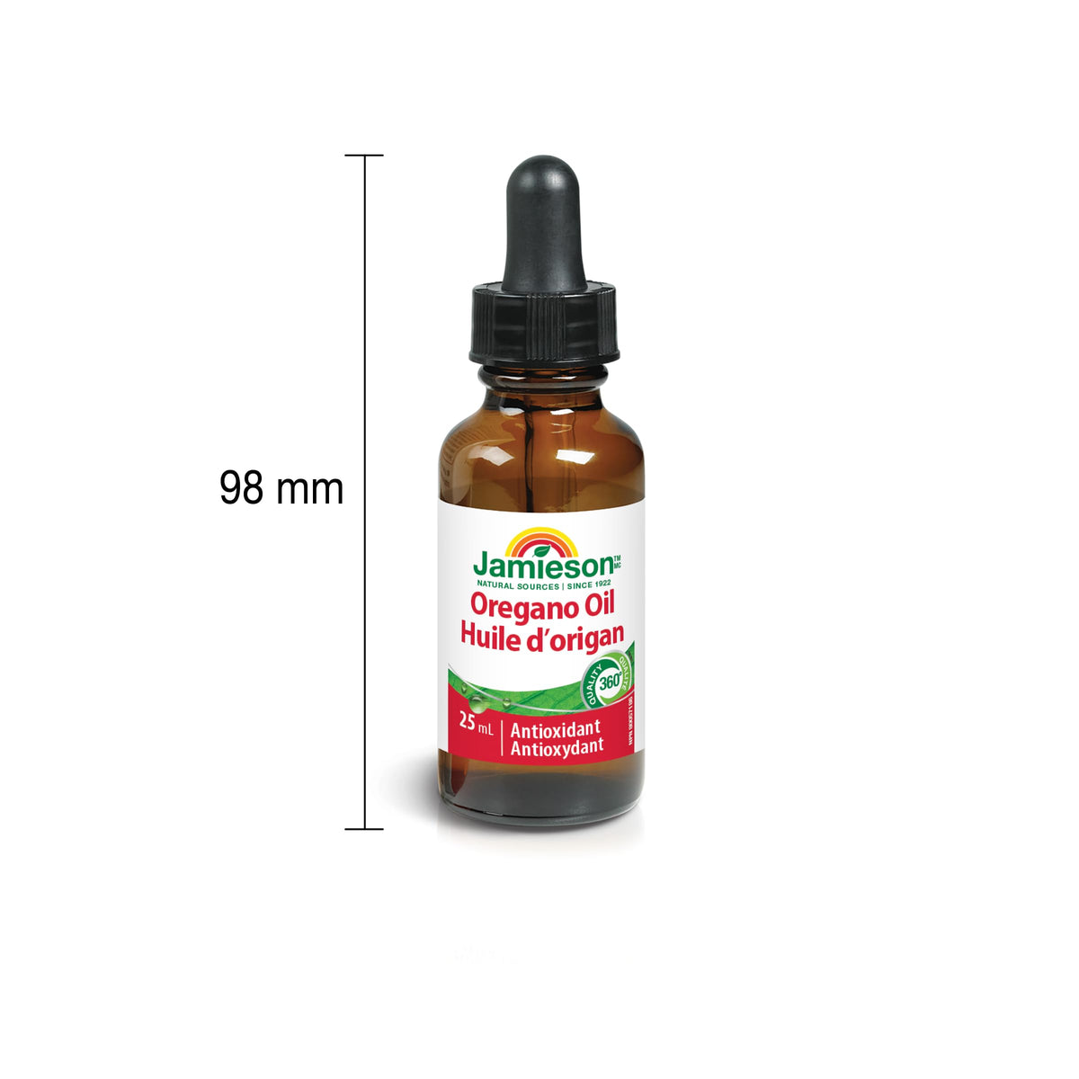 Jamieson Oregano Oil Liquid, with Vitamin E. Supports Immune Health, Antioxidant, Gluten-Free, Lactose-Free, 25 mL, Proudly Canadian