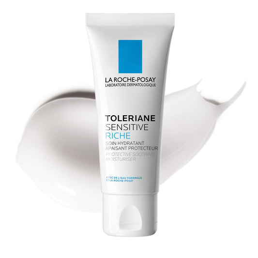 La Roche-Posay Face Moisturizer for Dry, Sensitive Skin, Toleriane Sensitive Rich Face Cream with Niacinamide & Ceramides, Alcohol Free, Fragrance Free & Recommended by Dermatologists, 40mL