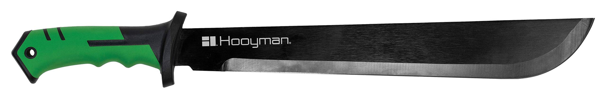 Hooyman Bush Machete with Heavy Duty Construction, Ergonomic No-Slip Handle and Belt Sheath for Gardening, Land Management, Bushcraft, Hunting and Outdoor , Black/Green Hooyman