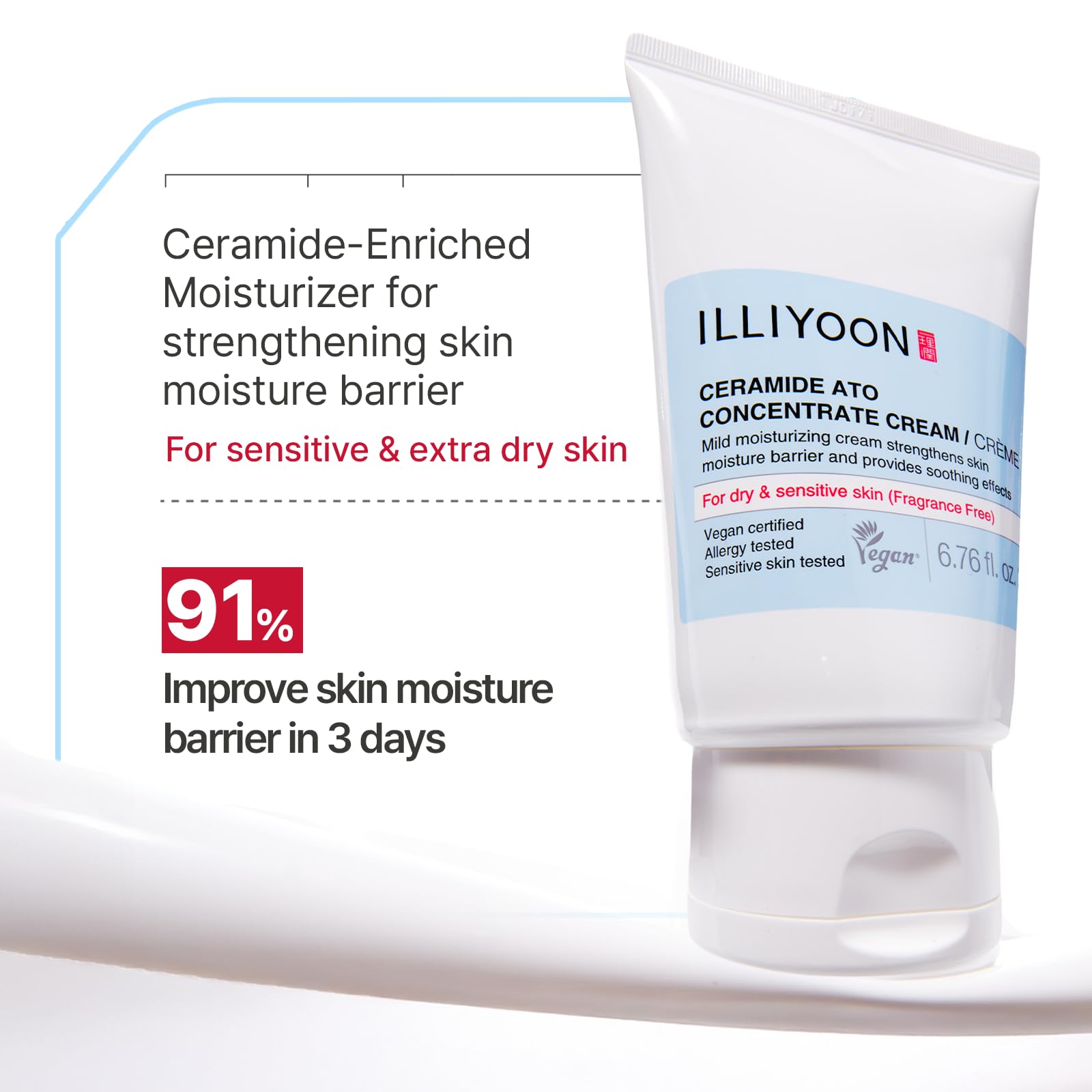 Illiyoon Ceramide Ato Concentrate Cream | Moisturizer for Dry & Sensitive Skin, 100hr Lasting Hydration, For Face & Body, Gentle for Infants, Moisture Barrier Repair, Vegan Certified, 6.76 fl.oz. - Available at All In One Marketplace Canada