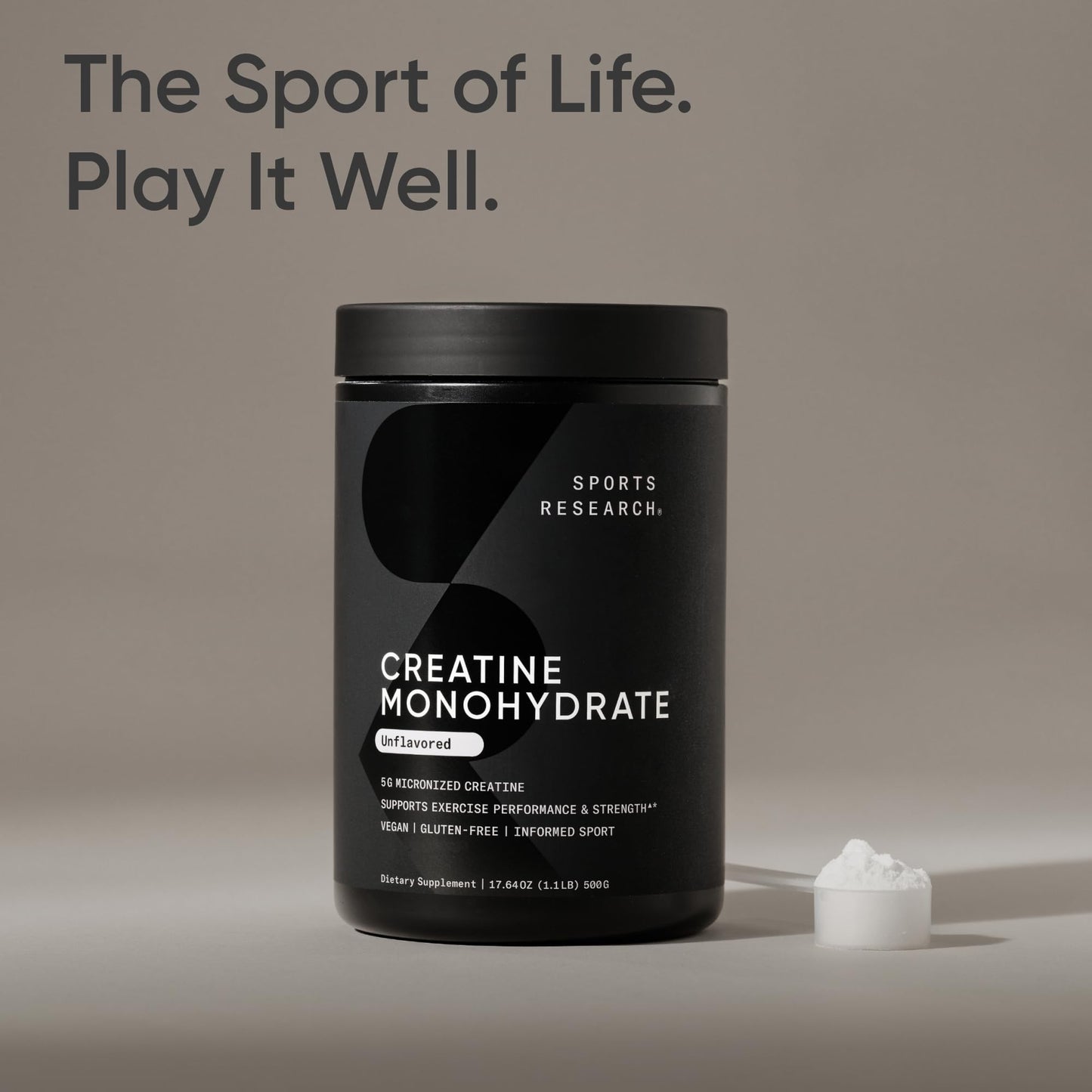 Sports Research® Creatine Monohydrate - Pure Micronized Creatine Monohydrate Powder - Improves strength, power, and performance for Women and Men | Non-GMO 100 Servings