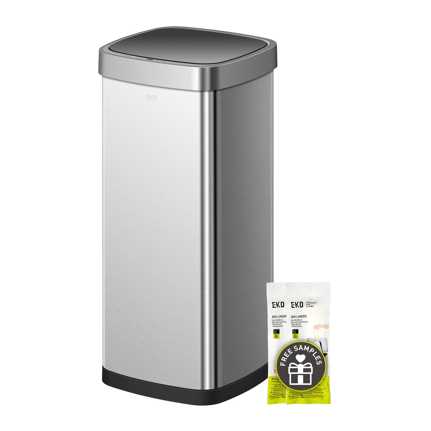 EKO EcoSmart Tall and Large Kitchen Trash Can, 80L/21.1G High Capacity, Touchless Soft Square Motion Sensor Garbage Can, Brushed Stainless Steel 🍁 All In One Marketplace Canada