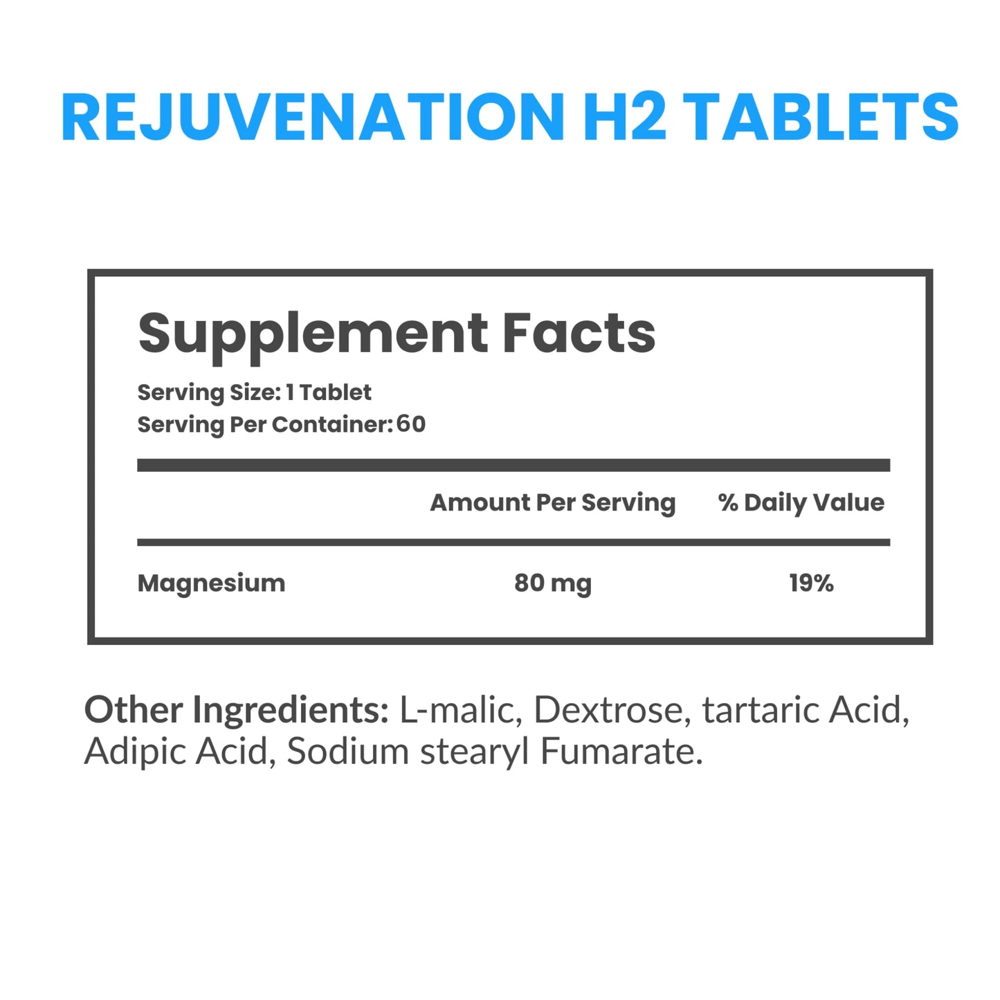 Drink HRW Molecular Hydrogen Water Tablets Rejuvenation - Unflavoured (60 Tablets) - Available at All In One Marketplace Canada