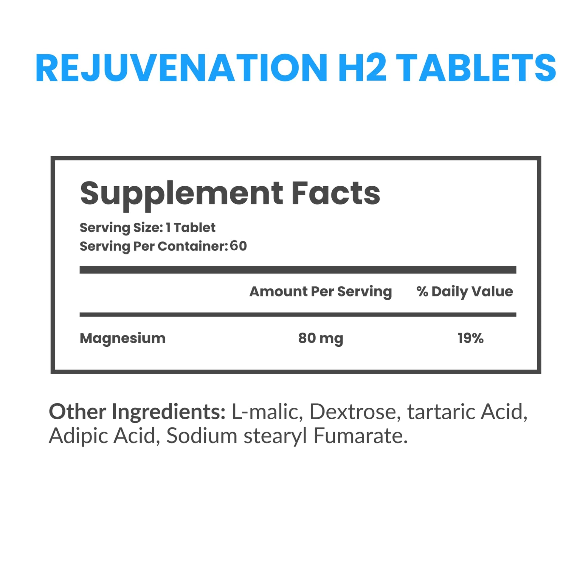 Drink HRW Molecular Hydrogen Water Tablets Rejuvenation - Unflavoured (60 Tablets) - Available at All In One Marketplace Canada