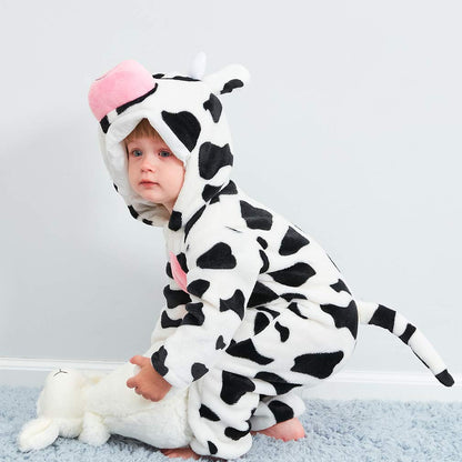 MICHLEY Unisex Baby Romper Winter Animal Cosplay Jumpsuit Outfit, Cow, 2-3T 🍁 All In One Marketplace Canada