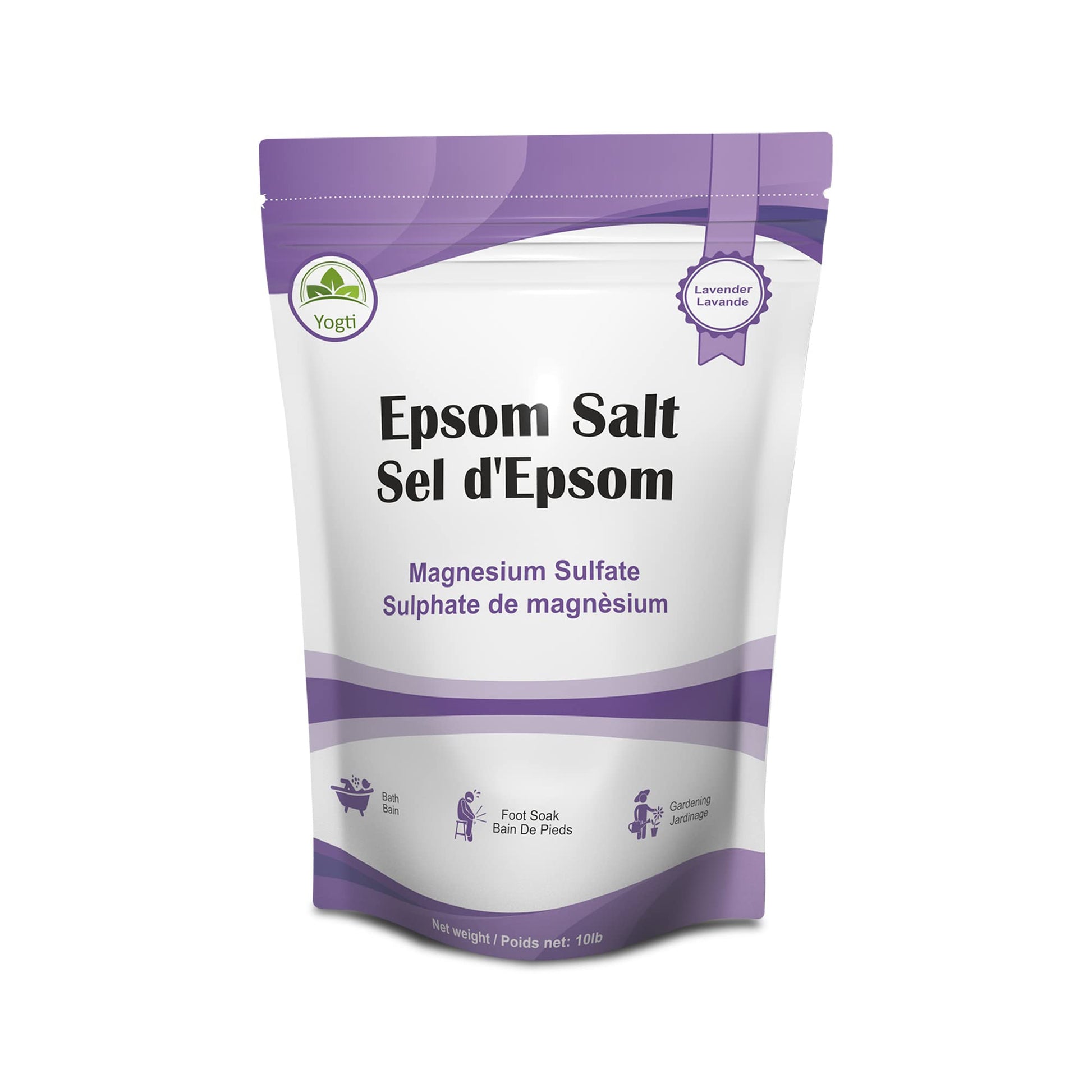 Yogti Epsom Bath Salt with Lavender Oil, 10 pound (Packaging May Vary) - Available at All In One Marketplace Canada