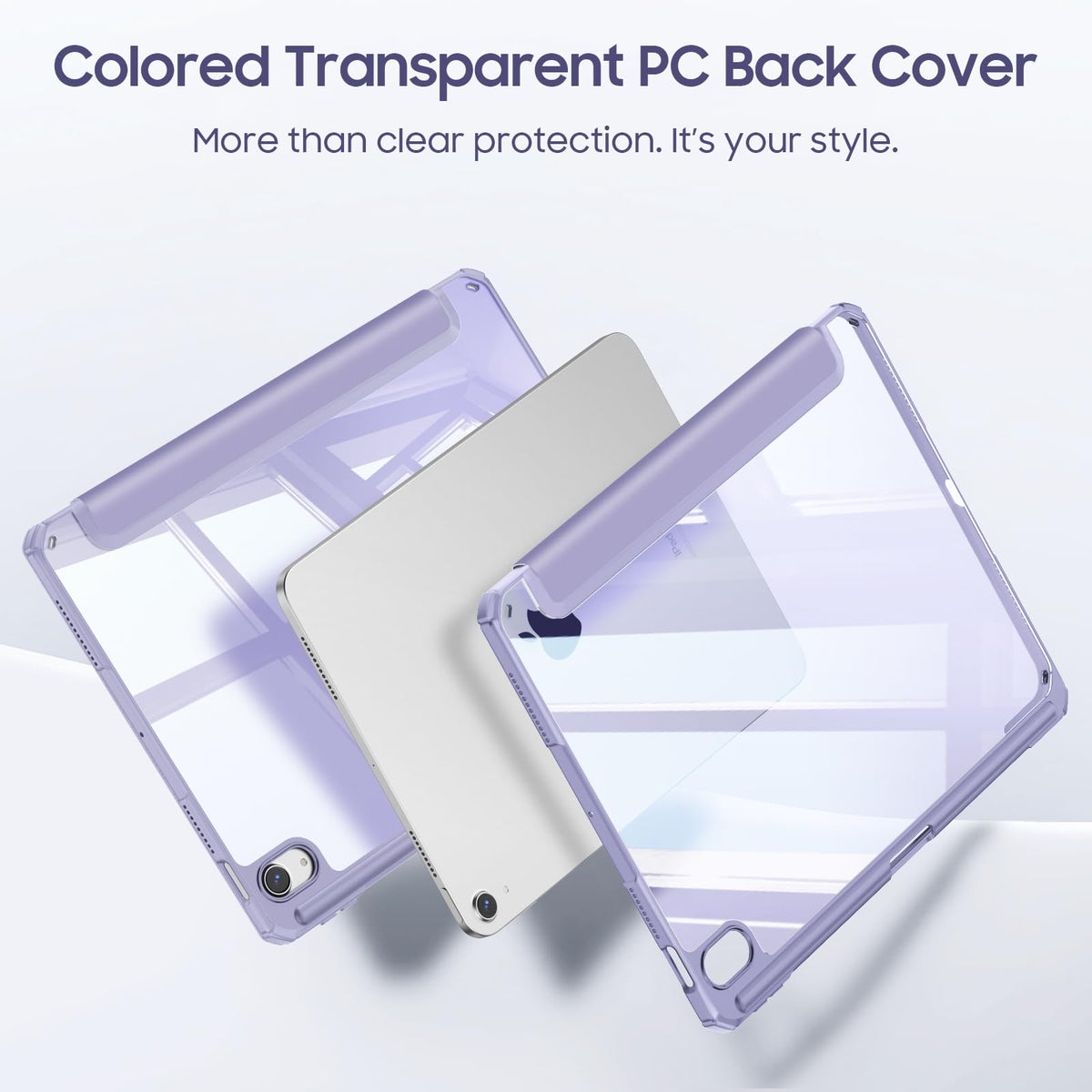 Fintie Clear Case for iPad Air 11-inch & iPad Air 5th/4th Generation 10.9" (Lilac Purple)