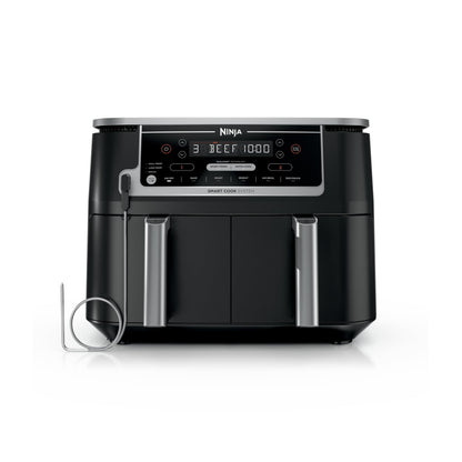Ninja Foodi 10 QT 6-in-1 DualZone Smart XL Air Fryer, 2 Independent 5QT Baskets, Smart Cook Thermometer, Match Cook, Smart Finish, Air Fry, Roast, Bake, Dehydrate, Reheat, Grey, DZ550 - Available at All In One Marketplace Canada