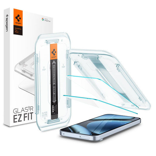 Spigen AluminaCore Tempered Glass Screen Protector [GlasTR EZ FIT] designed for Pixel 10 Pro | Pixel 10 | Pixel 9 Pro | Pixel 9 [2 Pack] Aluminum-Enhanced Durability and Impact Resistance