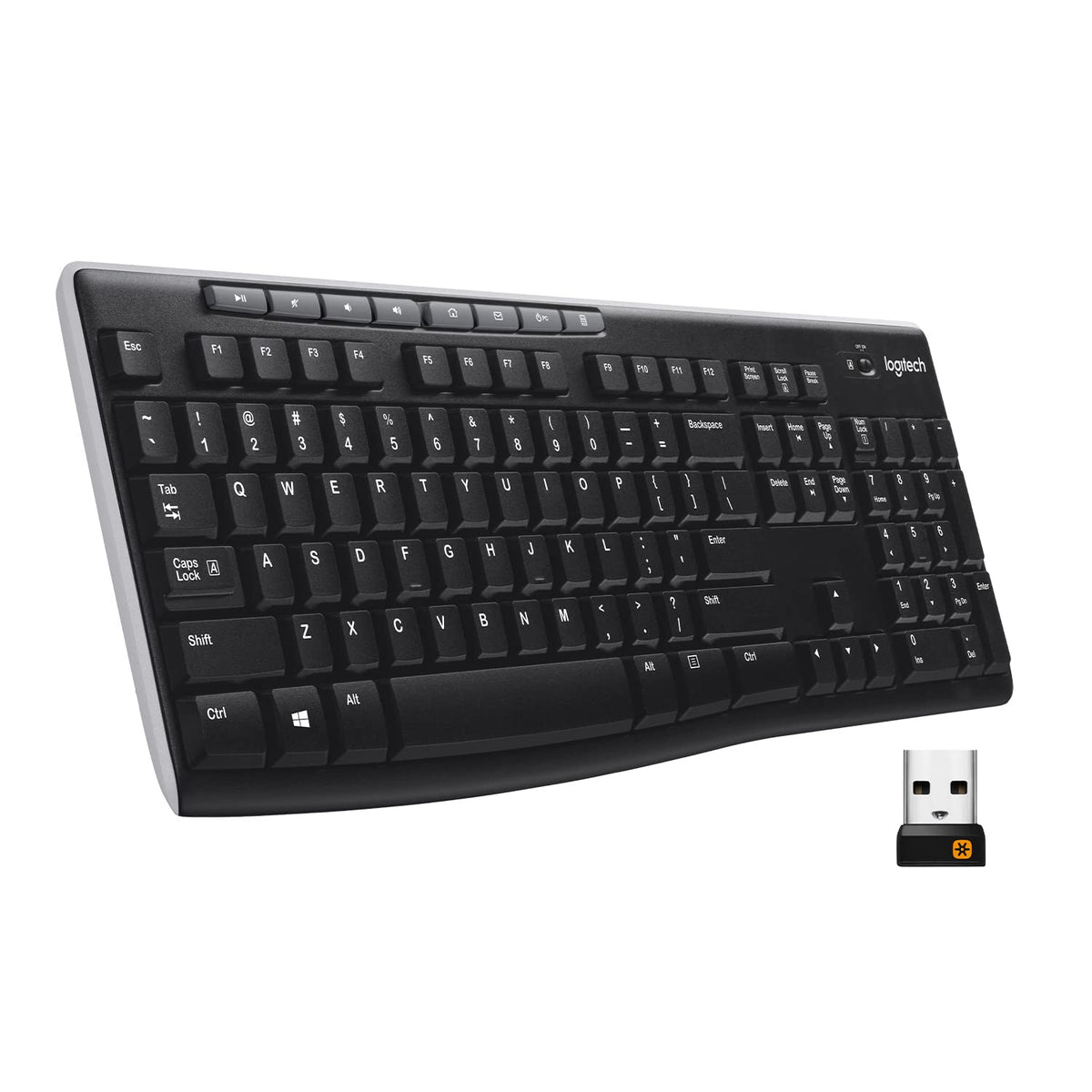 Logitech K270 Full Size Wireless Keyboard for Windows - Black