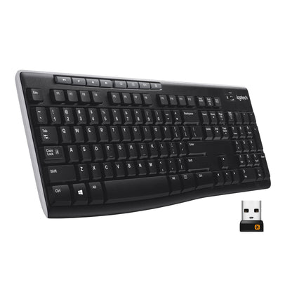 Logitech K270 Full Size Wireless Keyboard for Windows - Black